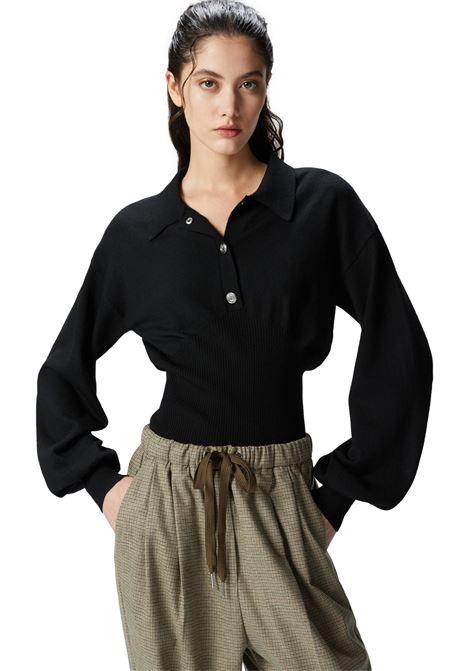 Ribbed long sleeve polo shirt PINKO | sweaters | 104016 A15SZ99